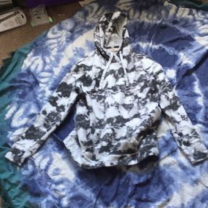 Hollister Black and White Tie-Dye XS Hoodie